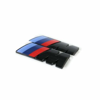 Set BMW ///M  zijscherm emblemen zwart 45X15MM