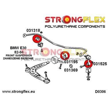 Strongflex voorste stabilisatorstang rubber E30 E36 Z3 - Yellow