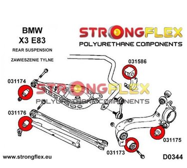 Strongflex opstaande stabilisatorstang rubber E30 E36 E28 E34 E32 Z3 - Yellow