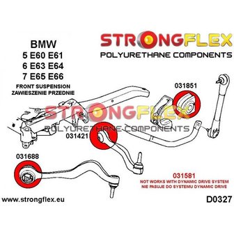 Strongflex reactie-arm rubber E39, E60/E61, E63/E64, E65/E66 - Yellow