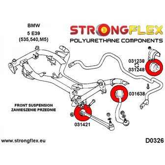 Strongflex reactie-arm rubber E39, E60/E61, E63/E64, E65/E66 - Yellow