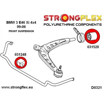 Strongflex stabilisatorstang rubber vooras E8x E46 E9x E39 Z4 X1 - Yellow