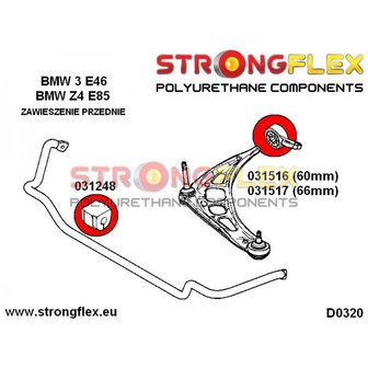 Strongflex draagarm rubber 66MM E46, Z4 - Red