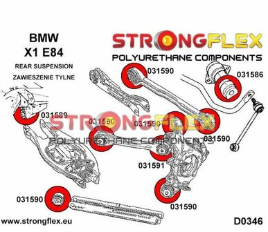 Strongflex achterste draagarm rubber E8x E9x E84 - Yellow