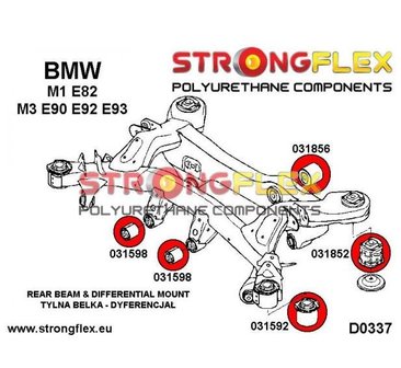 Strongflex voorste differentieel rubber E8x E9x - Yellow