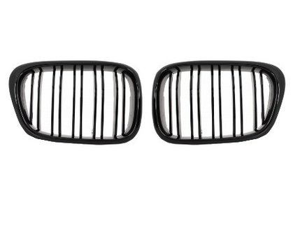 Dubbelspaak grille hoogglans zwart E39