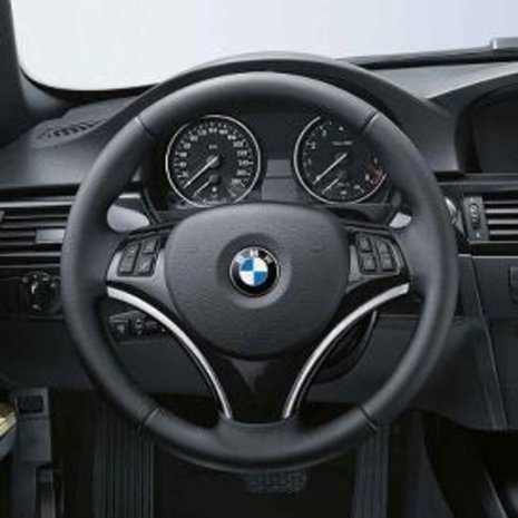 BMW Stuur afdekking zwart met verchroomde sierranden E8x