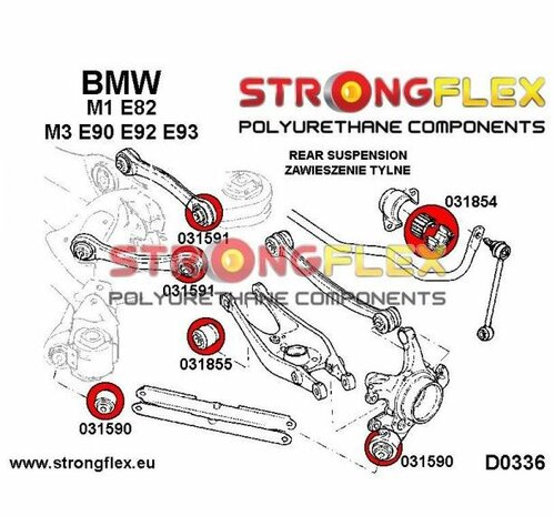 Strongflex achterste reactie-arm rubber E8x E9x E84 - Yellow